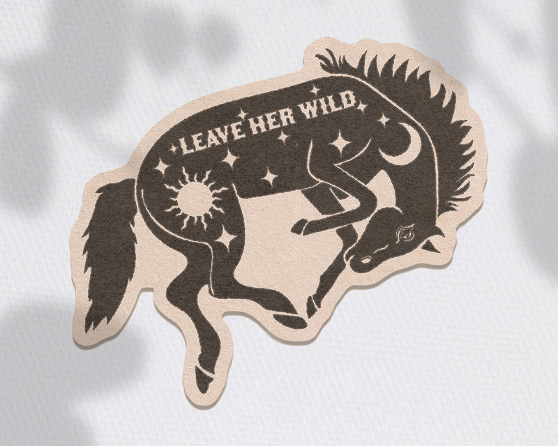 Leave Her Wild- Boho Horse Sticker